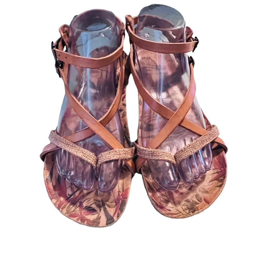 PORRONET Leather Strappy Sandals ~ Tan ~ Size EUR 40 US 9